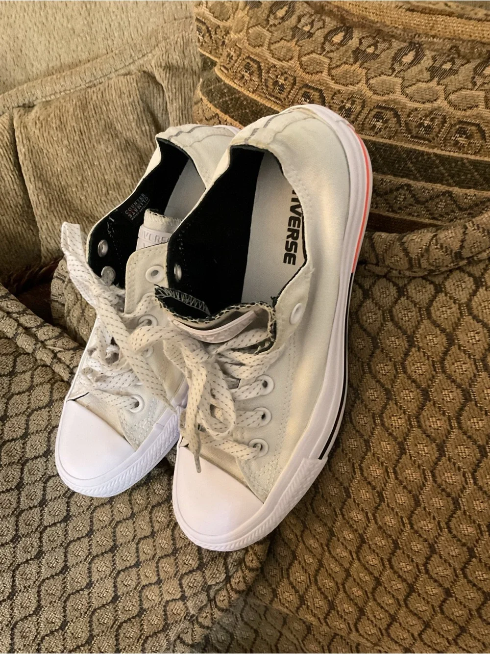 Converse All Star 153796F Unisex Low Top White Sneaker Size Mens 5 Womens 7 GUC